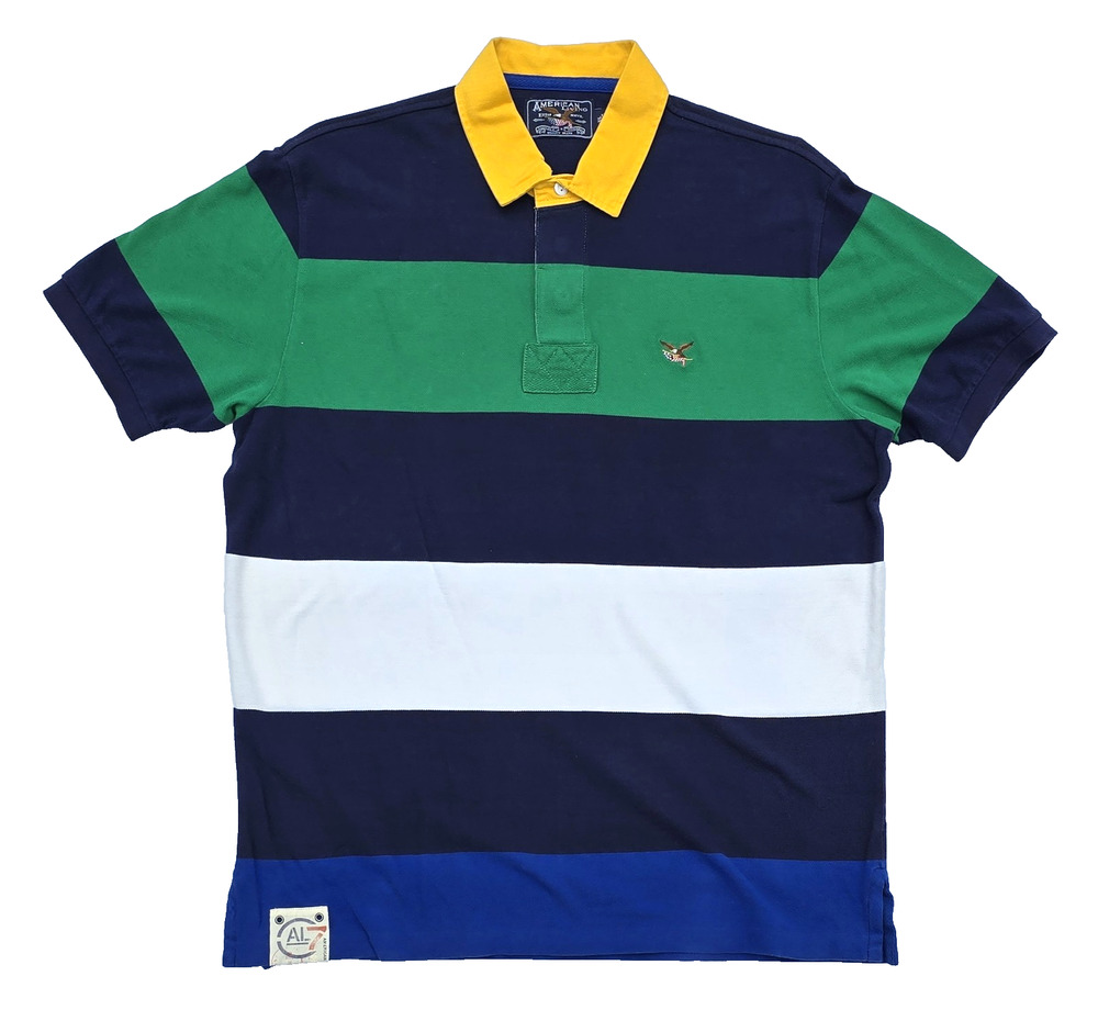 American Living Men's Nautical Yachting Short Sleeve Cotton Polo Shirt Size XL